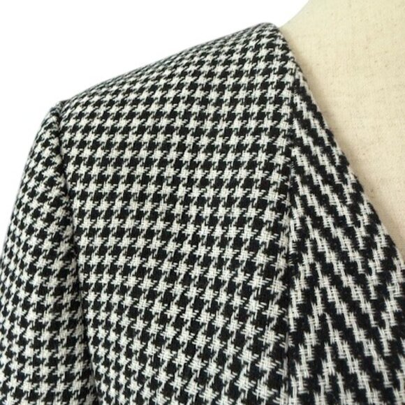 Ann Taylor Women's Black White Plaid Houndstooth Wool Blend Skirt Suit 12 NWT - Picture 5 of 16